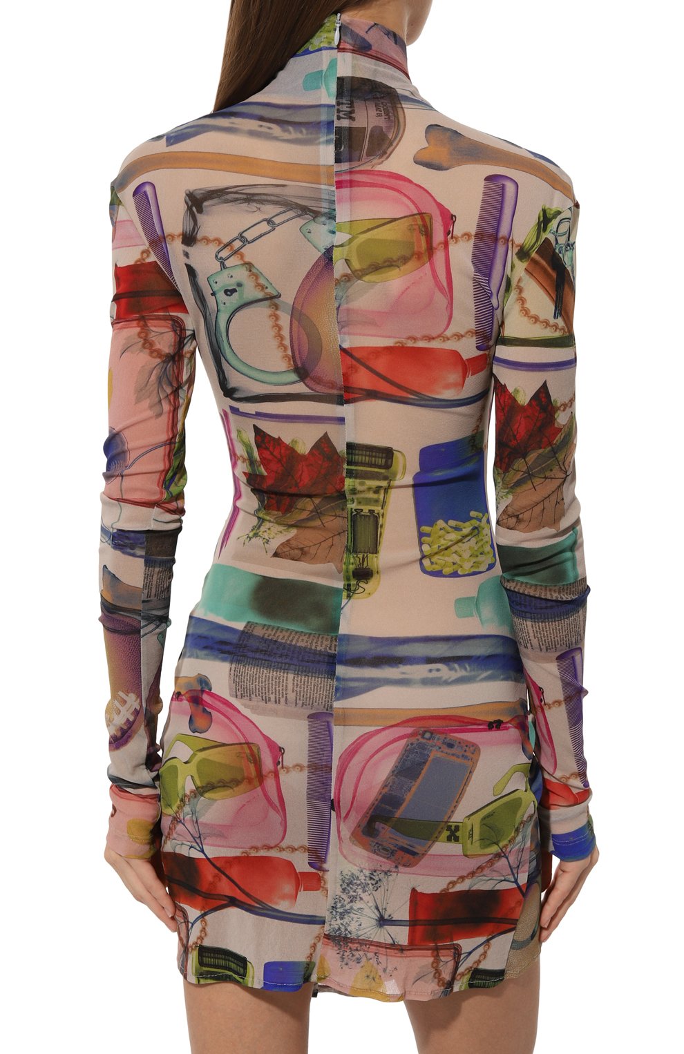 Платье OFF-WHITE разноцветного цвета по цене 77350 руб., арт. 0WDB522S24FAB002, фото 4 Платье OFF-WHITE, арт. 0WDB522S24FAB002, фото 4