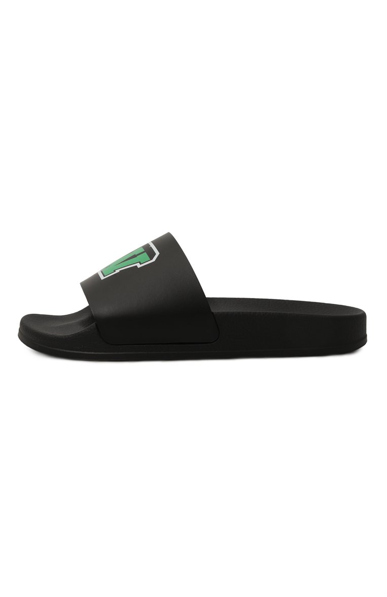 Детские шлепанцы OFF-WHITE черного цвета, арт. 0BIC001S24PLA002/35-38 | Фото 2 (Нос: Не проставлено; Материал внутренний: Текстиль; Материал внешний: Резина; Автоматизация состава: Проставлено)