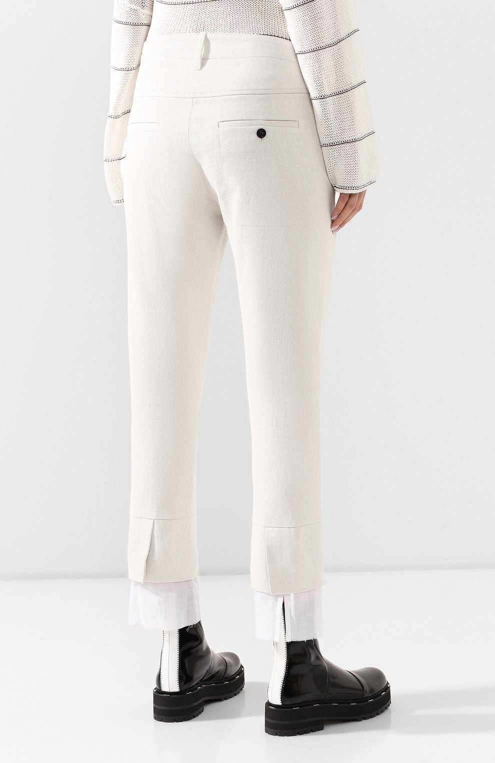 Брюки из смеси хлопка и льна ANN DEMEULEMEESTER, арт. 2001-1400-P-205-020, фото 4