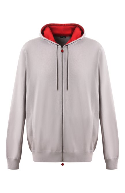 Мужской хлопковая толстовк�а KITON серого цвета, арт. UMK1050V163 | Фото 1 (Автоматизация состава: Проставлено; Рукава: Длинные; Автоматизация ТО: Проставлено; Материал внешний: Хлопок; Длина (для топов): Стандартные)