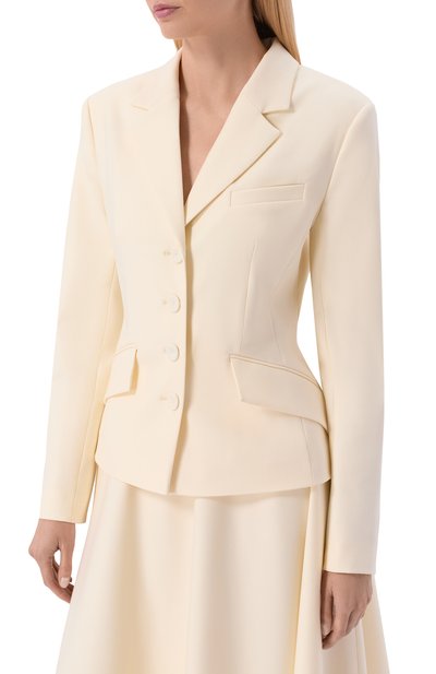 Шерстяной жакет SHERVARLI кремового цвета по цене 115000 руб., арт. JA26-0024, фото 3 Шерстяной жакет SHERVARLI, арт. JA26-0024, фото 3