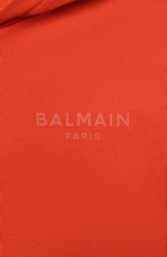 Детский хлопковая толстовка BALMAIN кораллового цвета, арт. BU4R00 | Фото 3 (Рукава: Длинные; Мальчики Кросс-КТ: Толстовка-одежда; Материал сплава: Проставлено; Материал внешний: Хлопок; Драгоценные камни: Проставлено; Материал подклада: Хлопок; Ростовка одежда: 6 лет | 116 см, 8 лет | 128 см, 12 лет | 152 см, 10 - 11 лет | 140 - 146см, 16 лет | 164 см, 13 - 15 лет | 158 см)