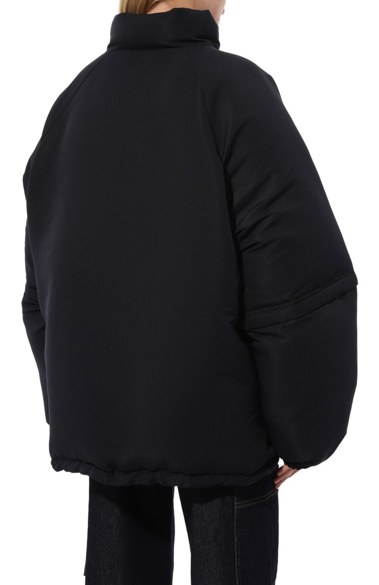 Женский пуховик ACNE STUDIOS темно-синего цвета, арт. FN MN 0UTW000790838 | Фото 4 (Рукава: Длинные; Стили: Спорт-шик; Длина (верхняя одежда): До середины бедра; Кросс-КТ: Пуховик)