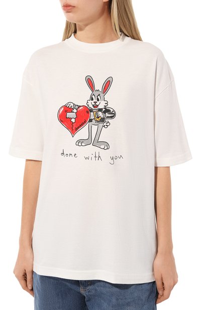 Хлопковая футболка DOMREBEL белого цвета по цене 15150 руб., арт. BREAKUP/T-SHIRT, фото 3 Хлопковая футболка DOMREBEL, арт. BREAKUP/T-SHIRT, фото 3