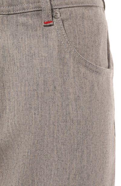 Шерстяные брюки KITON светло-серого цвета по цене 152500 руб., арт. UPNJSK0123E01, фото 5 Шерстяные брюки KITON, арт. UPNJSK0123E01, фото 5