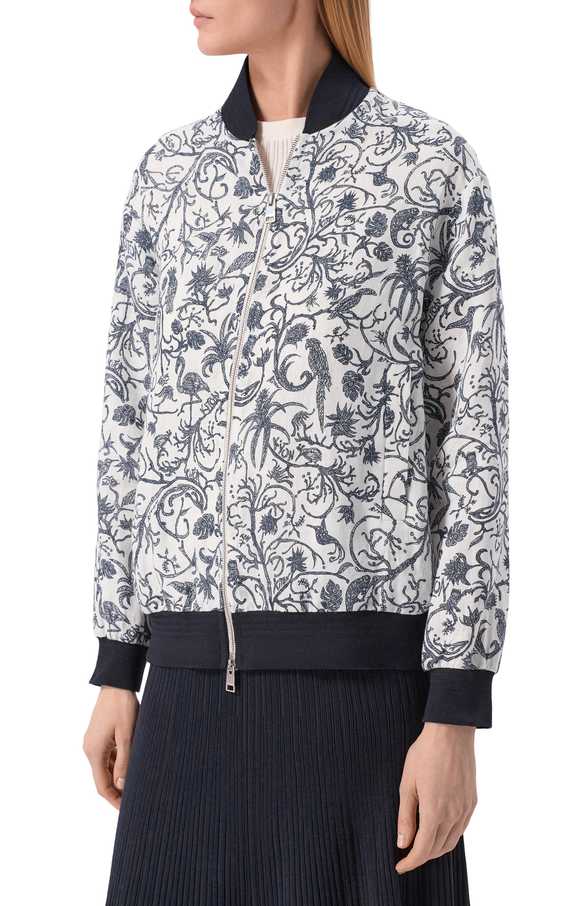 Льняной бомбер KITON, арт. D61463H08903, фото 3