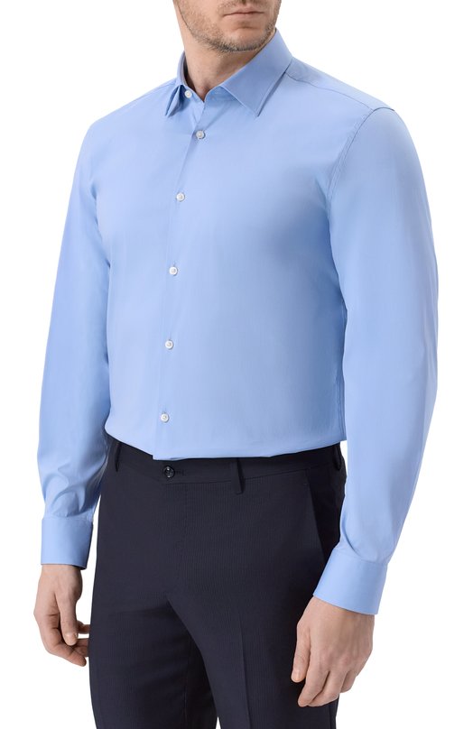 Хлопковая сорочка HUGO 50556258 Голубой  50556258 Фото 3