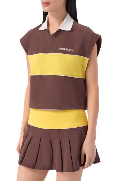 Хлопковое поло PALM ANGELS, арт. PWGB017S26FAB001, фото 3