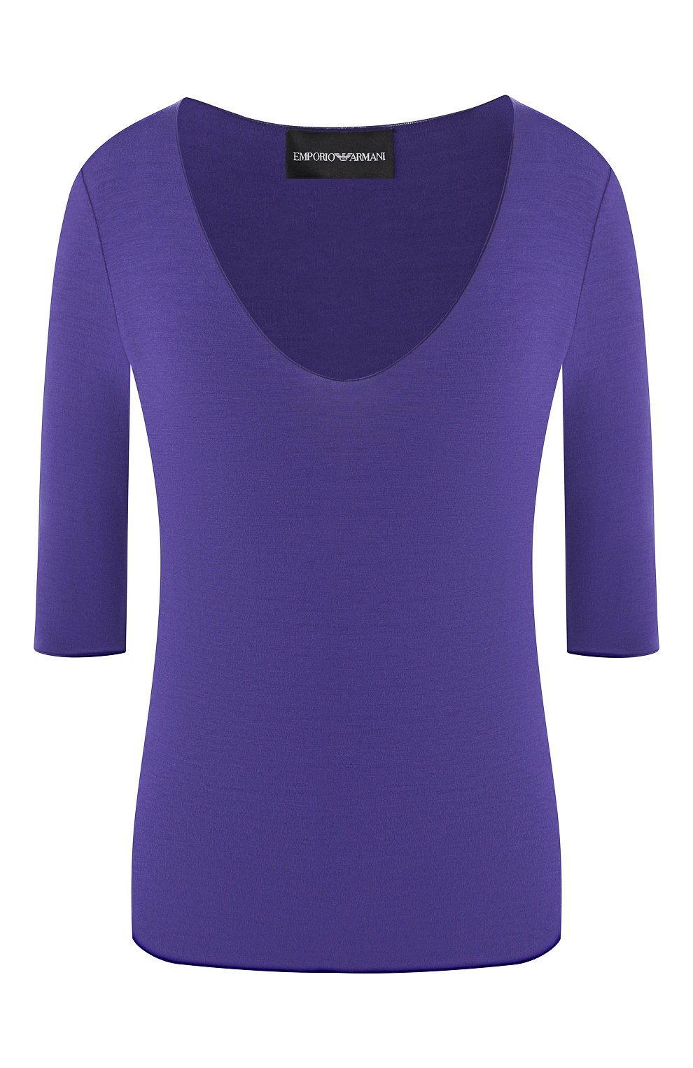 Топ из вискозы EMPORIO ARMANI синего цвета по цене 21300 руб., арт. 8N2M6B/2J85Z, фото 1 Топ из вискозы EMPORIO ARMANI, арт. 8N2M6B/2J85Z, фото 1