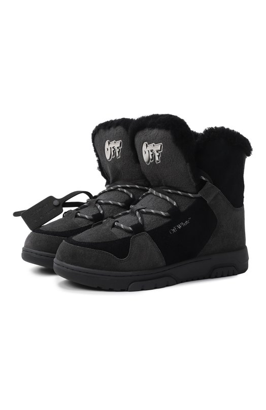 Комбинированные сапоги Winter Boot Off-White 0MIY003F25LEA0011011 Чёрный 0MIY003F25LEA0011011