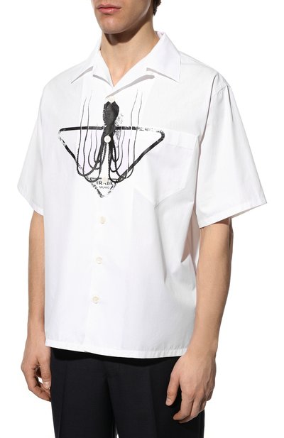 Хлопковая рубашка PRADA, арт. UCS339-10I1-F0009-211, фото 3