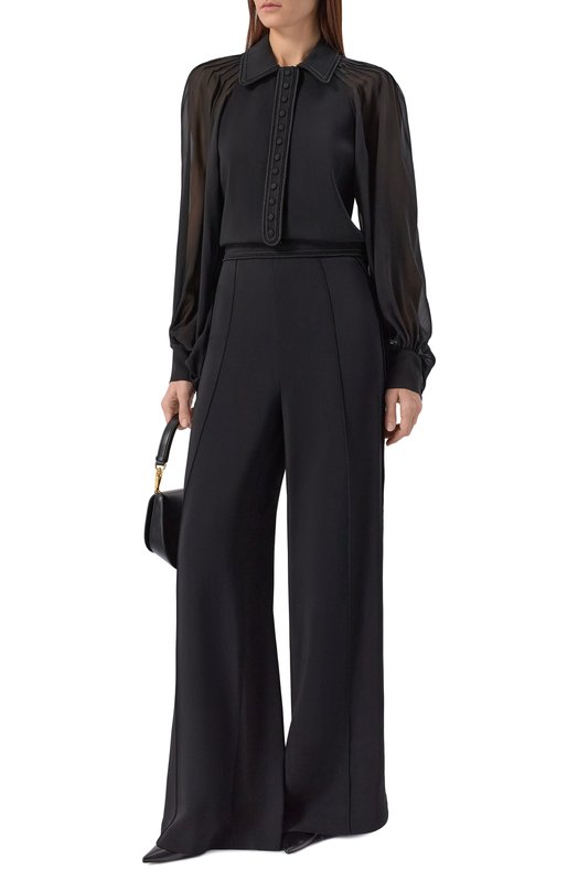 Блузка из вискозы и шелка Elie Saab SH132EF25CD020 Чёрный  SH132EF25CD020 Фото 2