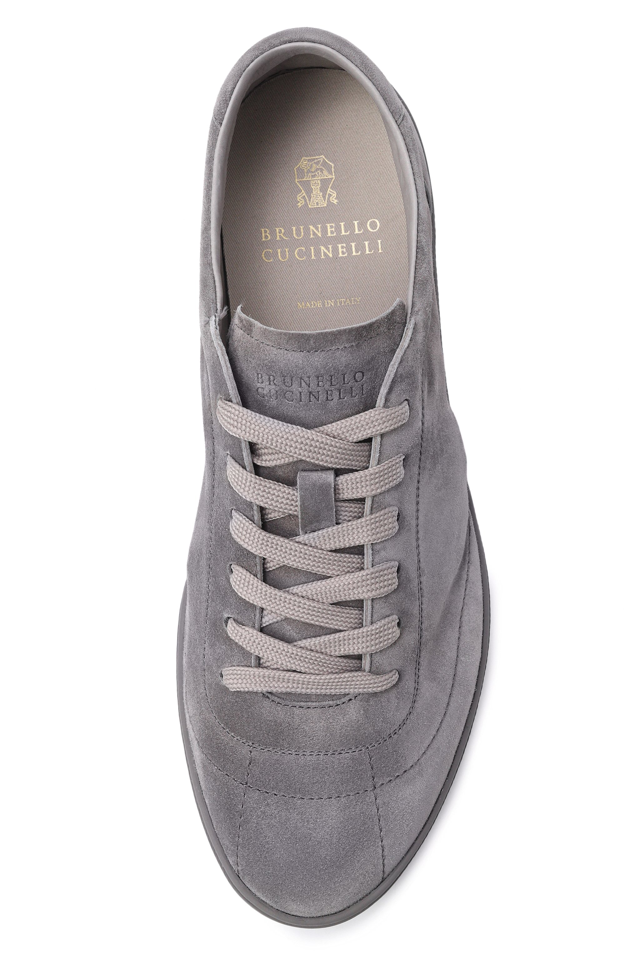 Замшевые кеды BRUNELLO CUCINELLI серого цвета по цене 123500 руб., арт. MZUCAHN345, фото 5 Замшевые кеды BRUNELLO CUCINELLI, арт. MZUCAHN345, фото 5