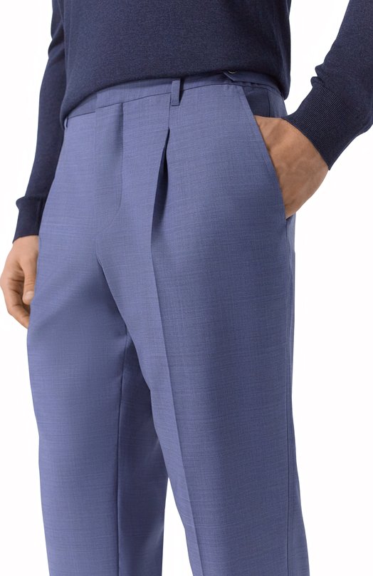 Шерстяные брюки Zilli CPPTA1M028660014U/46 Голубой  CPPTA1M028660014U/46 Фото 5