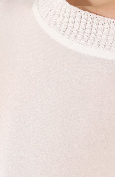 Шелковый топ EMPORIO ARMANI белого цвета по цене 41900 руб., арт. 2NK51T/28814, фото 5 Шелковый топ EMPORIO ARMANI, арт. 2NK51T/28814, фото 5