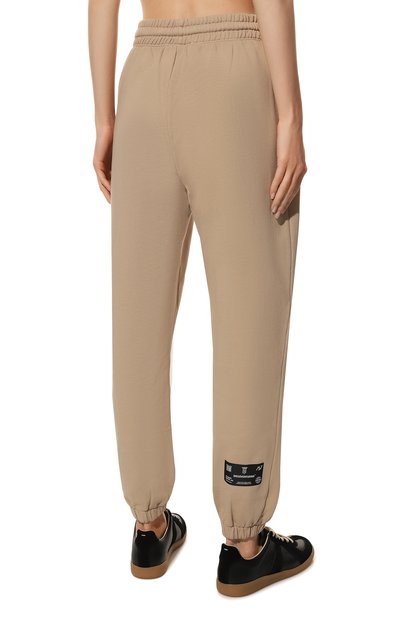 Хлопковые джоггеры DIEGO VENTURINO бежевого цвета по цене 35300 руб., арт. FW22-DV PNT P0G_WMN, фото 4 Хлопковые джоггеры DIEGO VENTURINO, арт. FW22-DV PNT P0G_WMN, фото 4