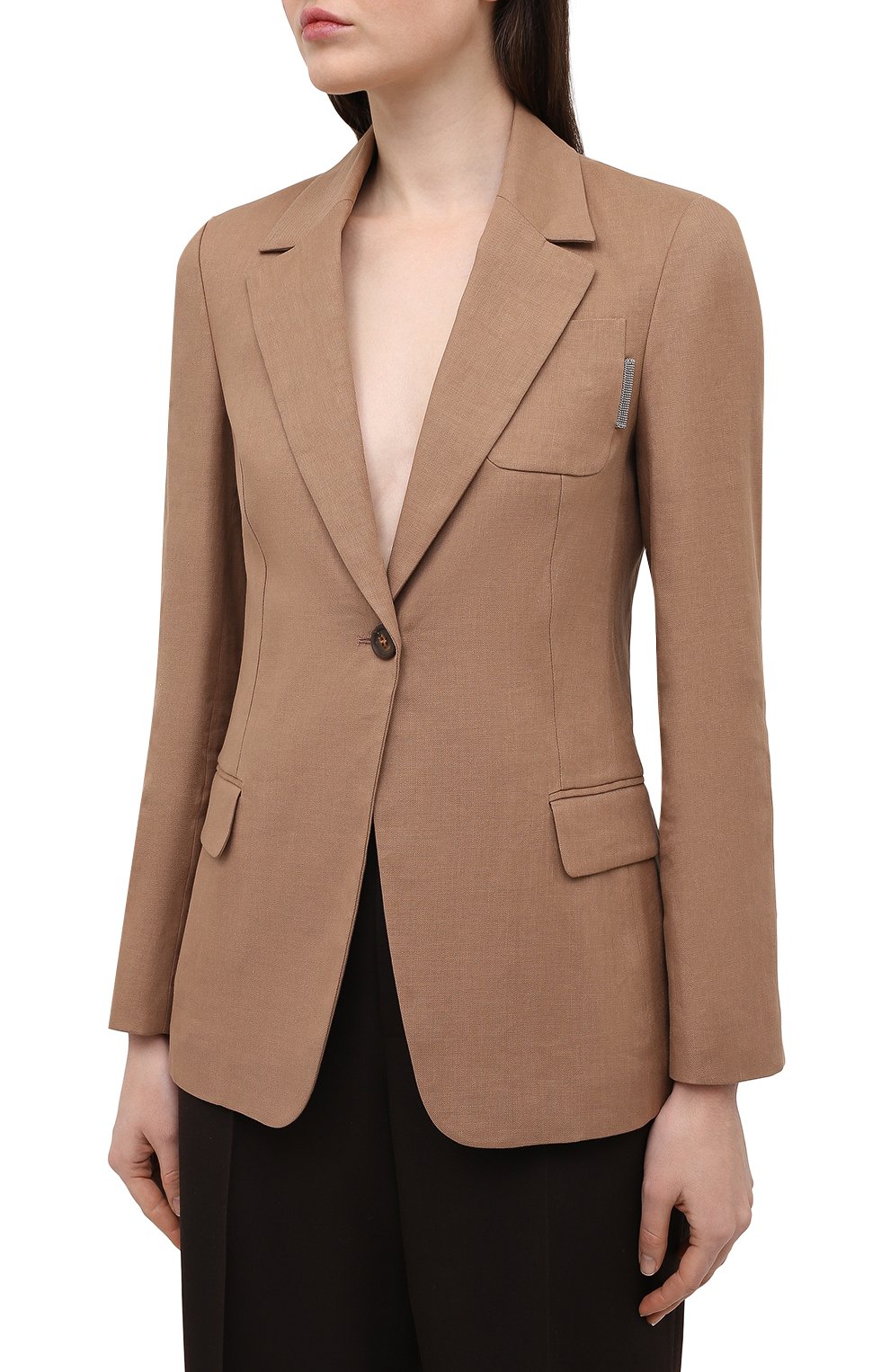 Жакет изо льна и хлопка BRUNELLO CUCINELLI, арт. MF5912021, фото 3