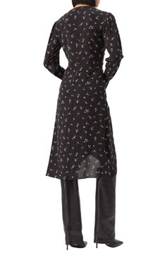 Женское платье из вискозы ISABEL MARANT ETOILE черного цвета, арт. 25PR00726FA/C1J02E | Фото 4 (Материал внешний: Вискоза; Драгоценные камни: Проставлено; Д�лина Ж (юбки, платья, шорты): Миди; Материал сплава: Проставлено; Рукава: Длинные; Женское Кросс-КТ: Платье-одежда; Случай: Повседневный)