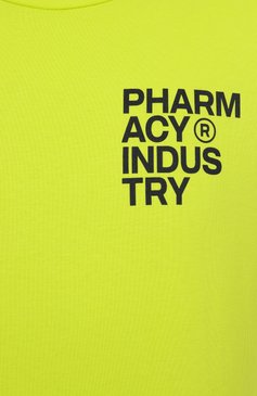 Мужская хлопковая футболка PHARMACY INDUSTRY салатового цвета, арт. PHABM00172 | Фото 6 (Длина (для топов): Стандартные; Рукава: Короткие; Материал внешний: Хлопок; Стили: Кэжуэл; Принт: С принтом; Кросс-КТ: Джерси; Мужское Кросс-КТ: Футболка-одежда)
