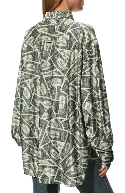 Рубашка из вискозы VETEMENTS зеленого цвета по цене 112500 руб., арт. UA53SH800M 2734/W, фото 4 Рубашка из вискозы VETEMENTS, арт. UA53SH800M 2734/W, фото 4
