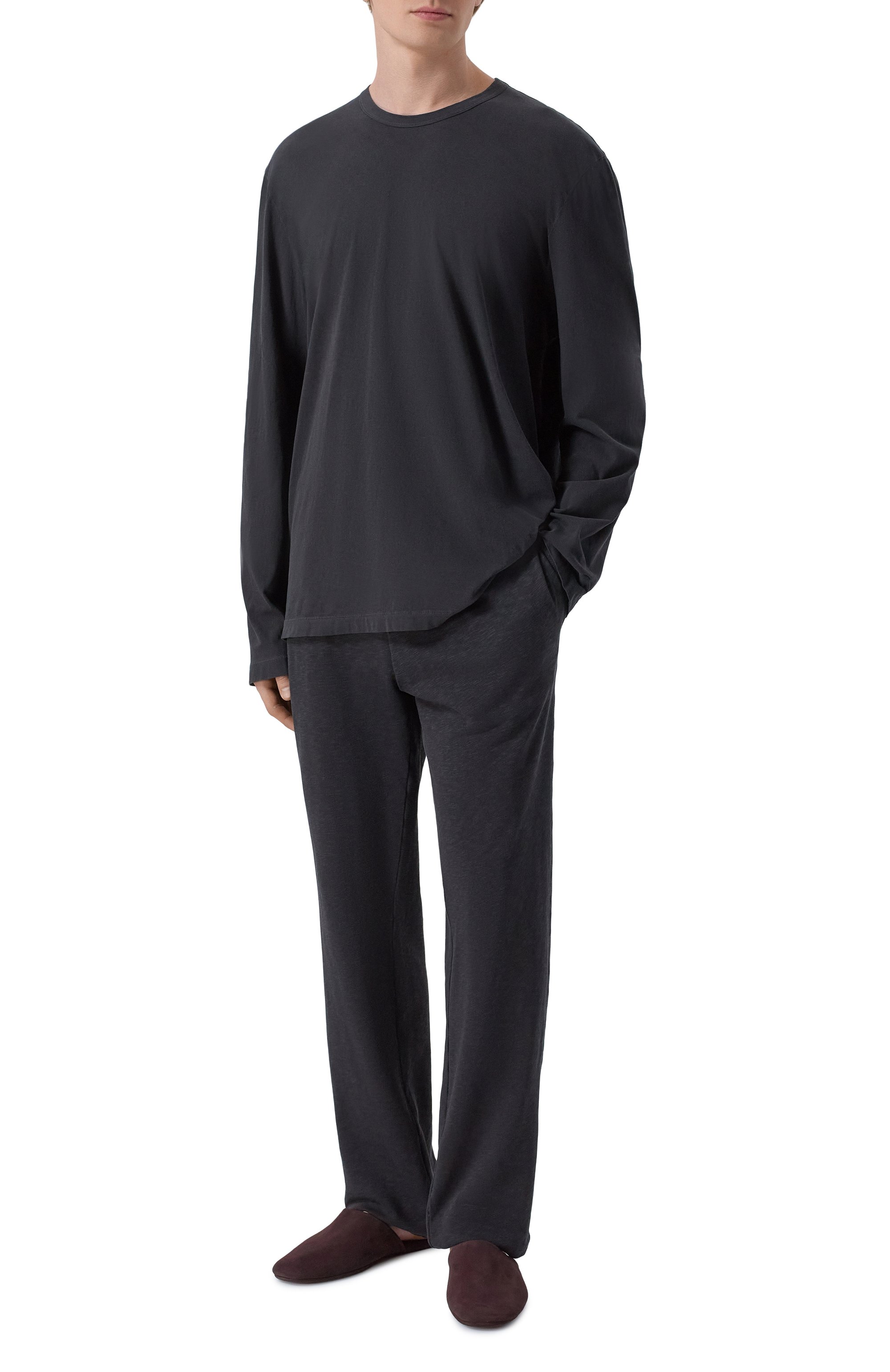 Хлопковый лонгслив JAMES PERSE темно-серого цвета по цене 19200 руб., арт. MLJ3351, фото 2 Хлопковый лонгслив JAMES PERSE, арт. MLJ3351, фото 2