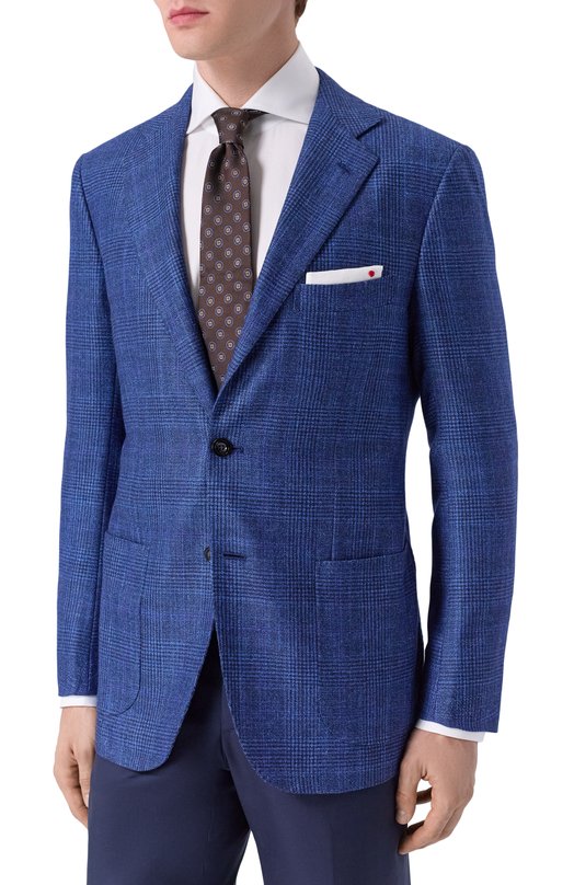 Пиджак из шерсти и кашемира Kiton UG81K0124E29 Синий  UG81K0124E29 Фото 4