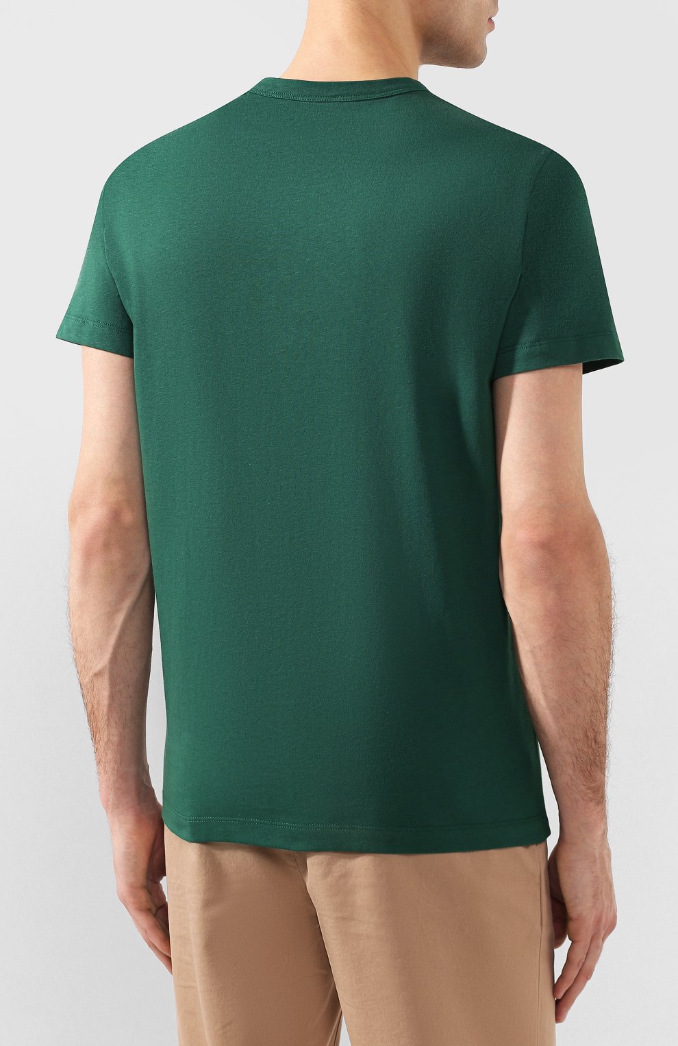 Хлопковая футболка MONCLER зеленого цвета по цене 26050 руб., арт. F1-091-8C707-10-8390T, фото 4 Хлопковая футболка MONCLER, арт. F1-091-8C707-10-8390T, фото 4