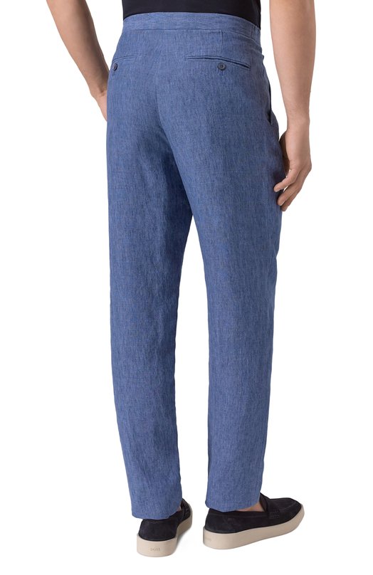 Льняные брюки Emporio Armani EM000496/TE10410 Синий  EM000496/TE10410 Фото 4