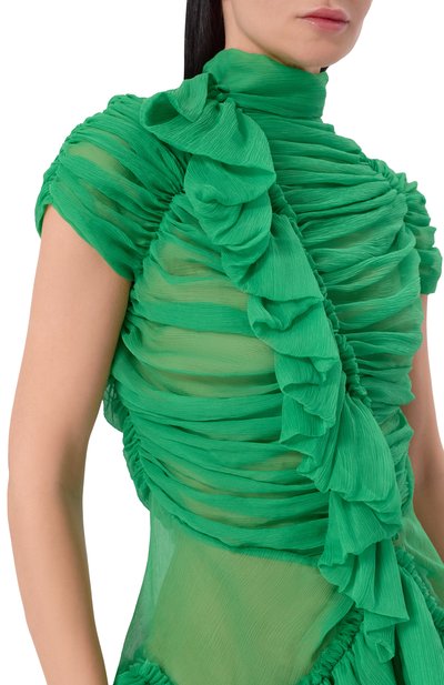 Шелковый топ DRIES VAN NOTEN зеленого цвета по цене 178000 руб., арт. 010739/3040, фото 5 Шелковый топ DRIES VAN NOTEN, арт. 010739/3040, фото 5