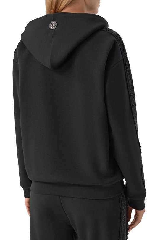 Хлопковая толстовка Philipp Plein SAFC WJB1935 PTE003N Чёрный  SAFC WJB1935 PTE003N Фото 4