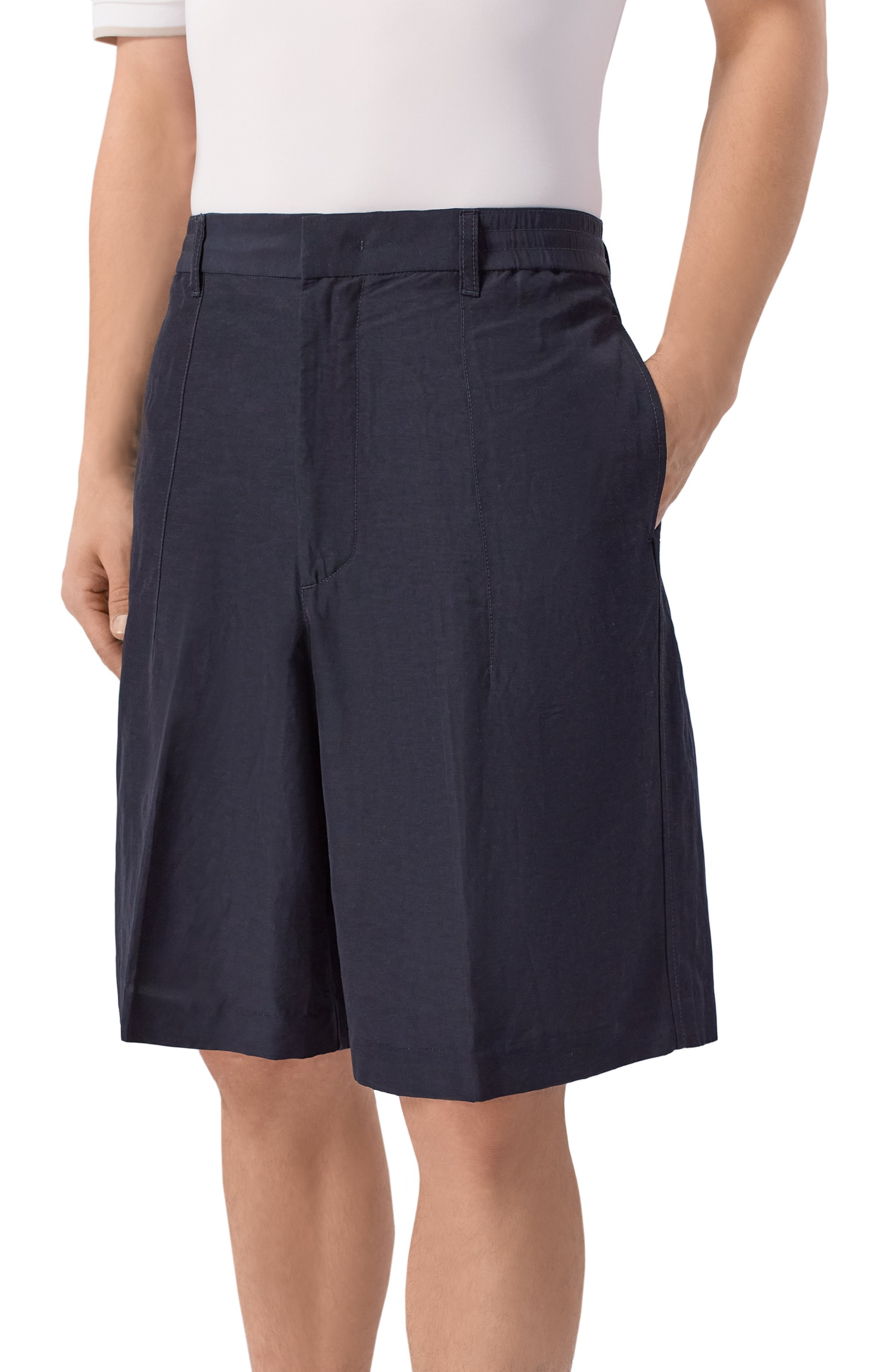 Шорты из вискозы и льна EMPORIO ARMANI, арт. EM005874/AF13812, фото 3