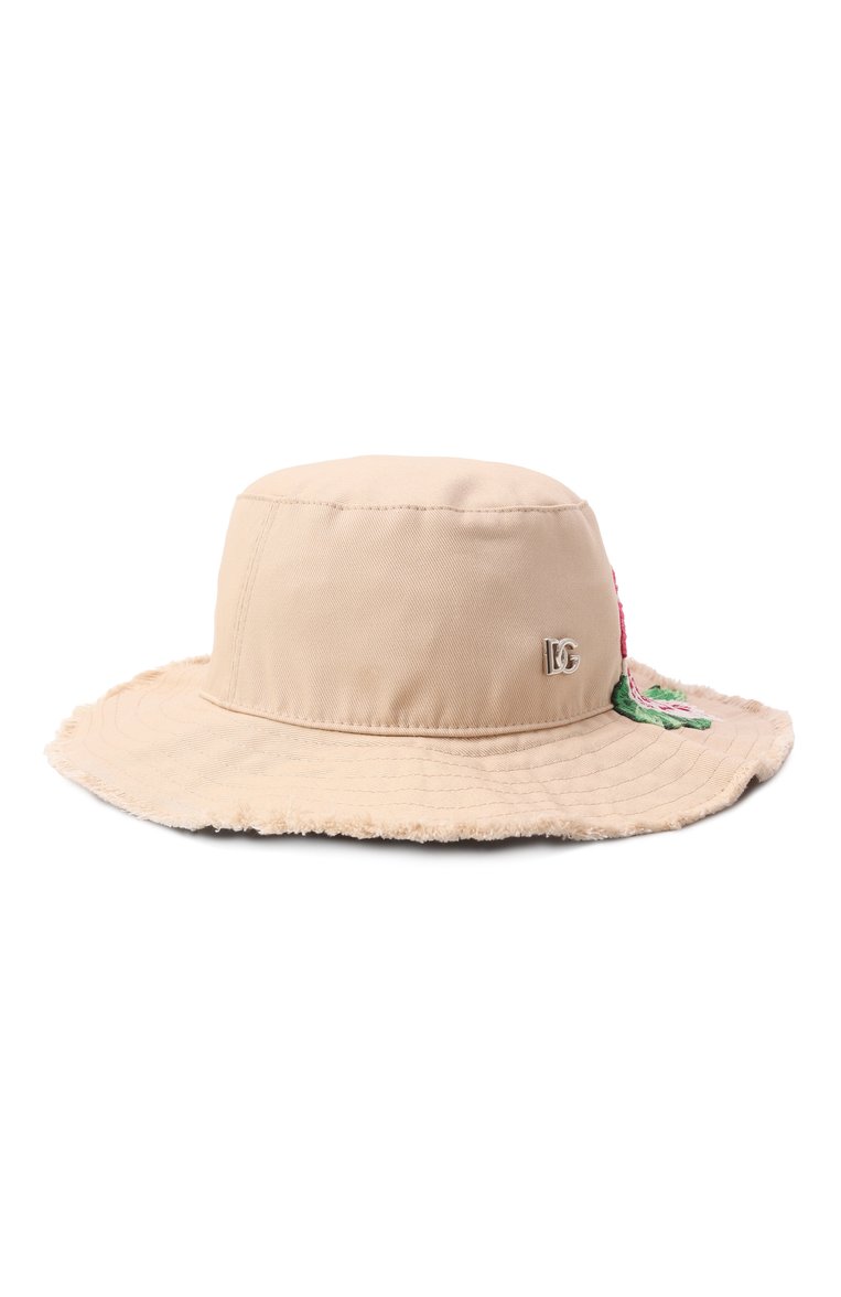 Детская хлопковая панама DOLCE & GABBANA светло-бежевого цвета, арт. LB5H62/G707U | Фото 1 (Материал: Текстиль, Хлопок; Нос: Не проставлено)