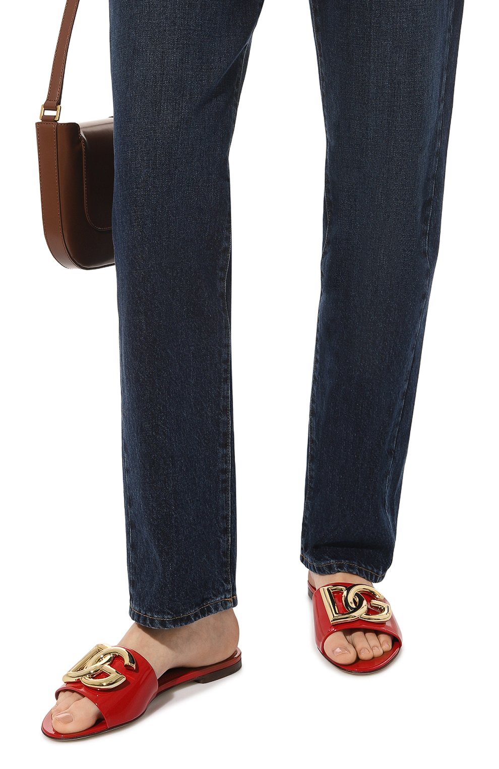 Кожаные шлепанцы bianca DOLCE & GABBANA, арт. CQ0455/A1037, фото 3