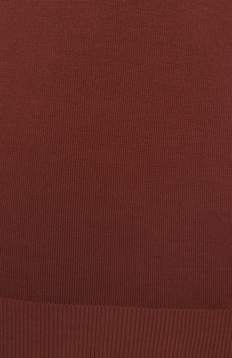 Мужской хлопковый джемпер CANALI бордового цвета, арт. C0719/MK00145 | Фото 6 (Длина (для топов): Стандартные; Материал внешний: Хлопок; Рукава: Короткие; Вырез: Круглый; Принт: Без принта; Мужское Кросс-КТ: Джемперы; Стили: Кэжуэл; Автоматизация ТО: Проставлено; Автоматизация состава: Проставлено; Детали: Без декора)