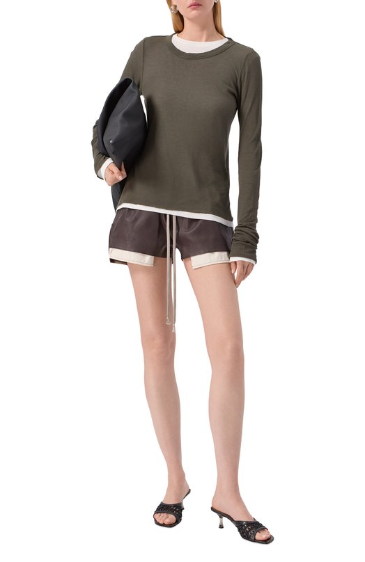 Кожаные шорты Rick Owens RP02E4316/LBY Коричневый  RP02E4316/LBY Фото 2