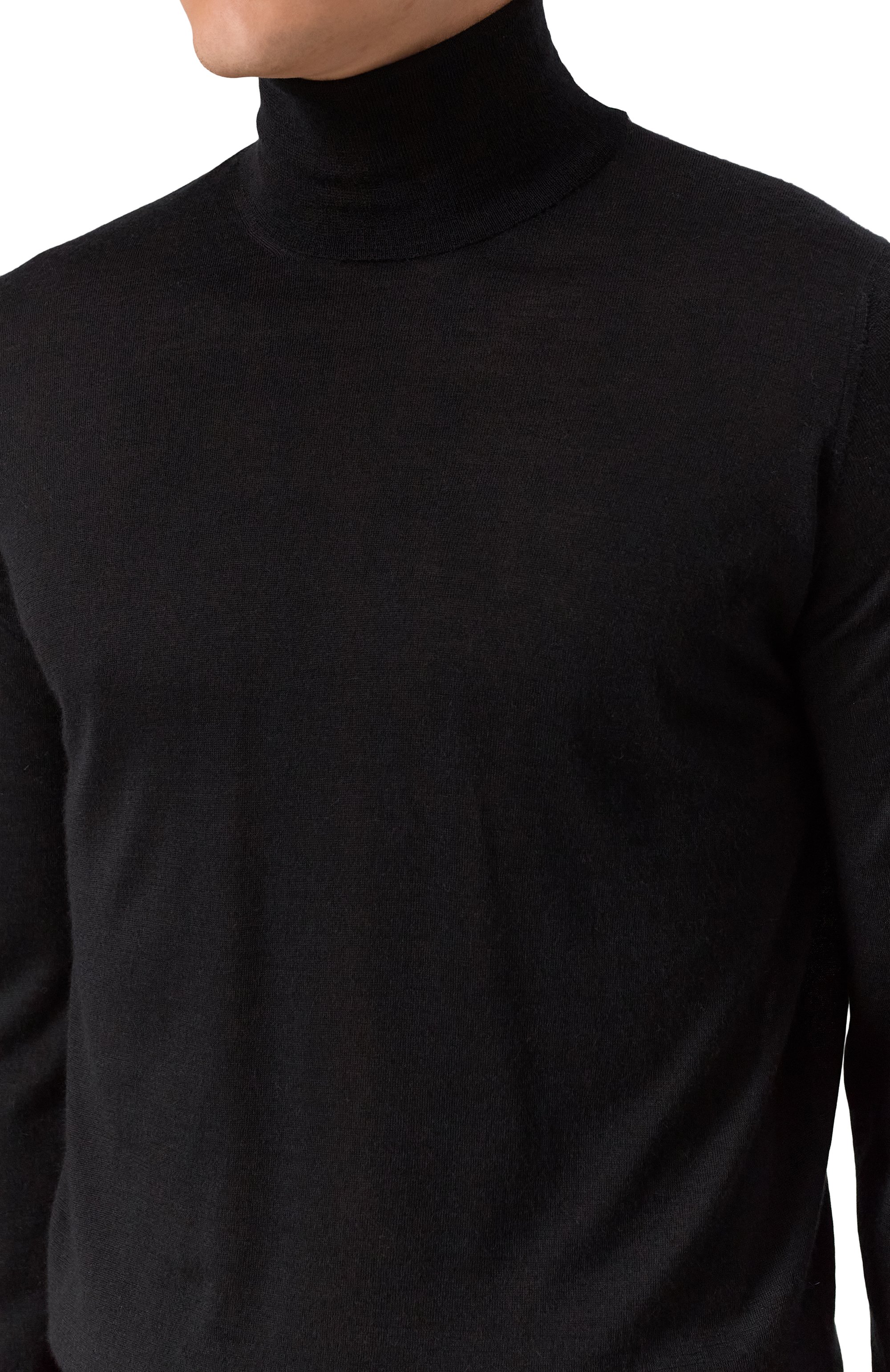 Водолазка из кашемира и шелка BRUNELLO CUCINELLI черного цвета по цене 191500 руб., арт. M2300103, фото 5 Водолазка из кашемира и шелка BRUNELLO CUCINELLI, арт. M2300103, фото 5