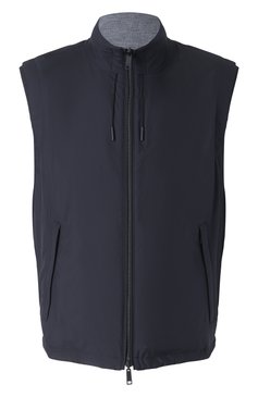 Мужской двусторонний жилет ZEGNA темно-синего цвета, арт. 7110B/E7T33 | Фото 1 (Драгоценные камни: Проставлено; Материал утеплителя: Шерсть; Материал сплава: Проставлено; Длина (верхняя одежда): Короткие; Мужское Кросс-КТ: жилеты-тонкие; Стили: Кэжуэл; Материал внешний: Синтетический материал)