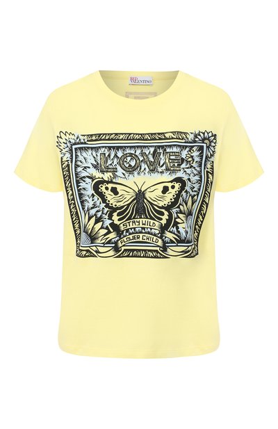 Женская хлопковая футболка REDVALENTINO, арт. TR3MG05K/4Y2