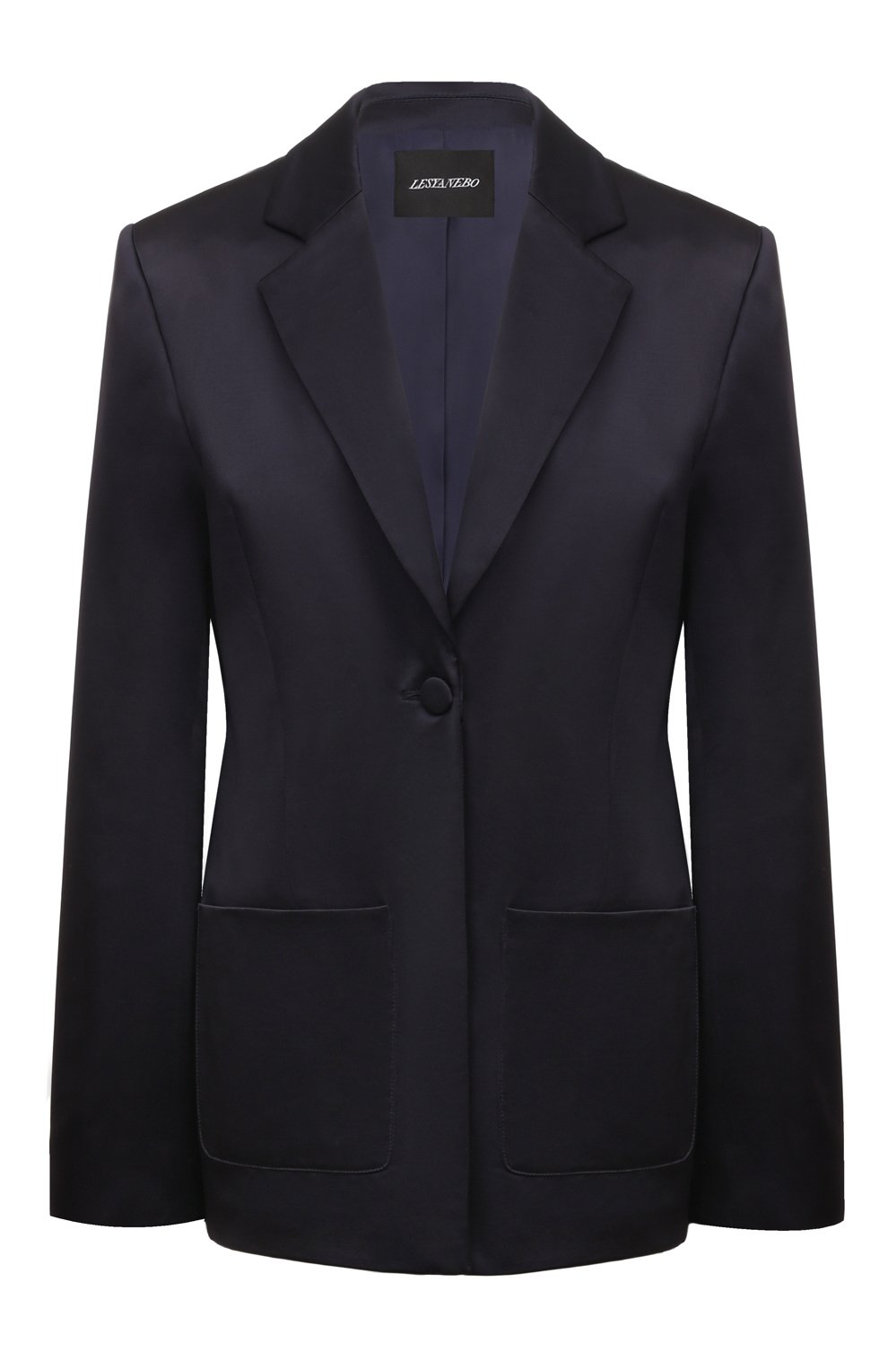Жакет из вискозы и шерсти LESYANEBO темно-синего цвета по цене 54000 руб., арт. SS24/H-893/FH, фото 1 Жакет из вискозы и шерсти LESYANEBO, арт. SS24/H-893/FH, фото 1