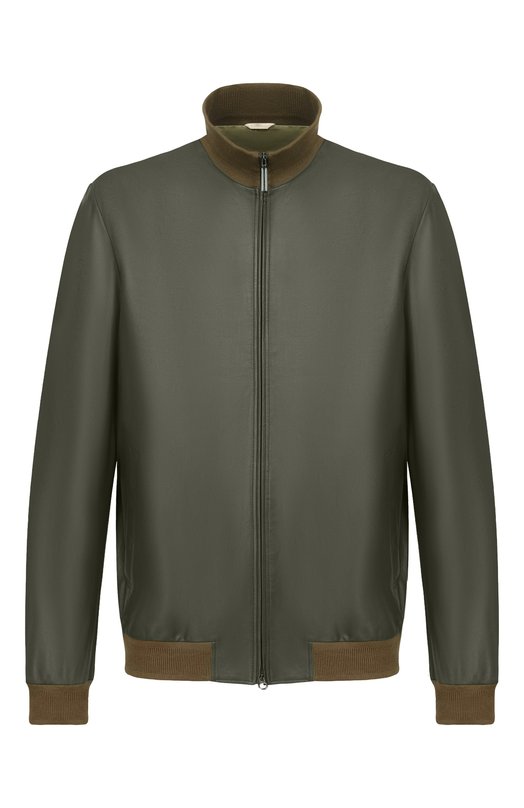 Кожаный бомбер Stefano Ricci M7J6100260/NPNUV5_001 Зелёный M7J6100260/NPNUV5_001