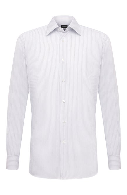 Мужская хлопковая сорочка ERMENEGILDO ZEGNA белого цвета по цене 41350 руб., арт. 301226/9RS0PA | Фото 1