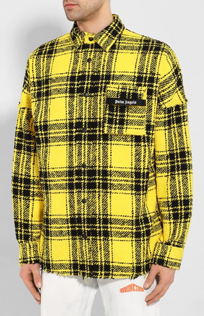 Хлопковая рубашка PALM ANGELS желтого цвета по цене 89950 руб., арт. PMGA063R207540016001, фото 3 Хлопковая рубашка PALM ANGELS, арт. PMGA063R207540016001, фото 3