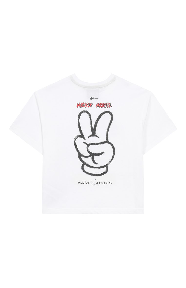 Детская хлопковая футболка MARC JACOBS (THE) белого цвета, арт. W60447 | Фото 2 (Материал внешний: Хлопок; Рукава: Короткие; Мальчики Кросс-КТ: Футболка-одежда; Тематический товар: Disney; Автоматизация ТО: Проставлено; Автоматизация состава: Проставлено; Ростовка одежда: 3 года | 98 см, 7 лет | 122 см, 4 года | 104 см, 5 лет | 110 см, 12 лет | 152 см, 9 лет | 134 см, 13 - 15 лет | 158 см, 2 года | 92 см)