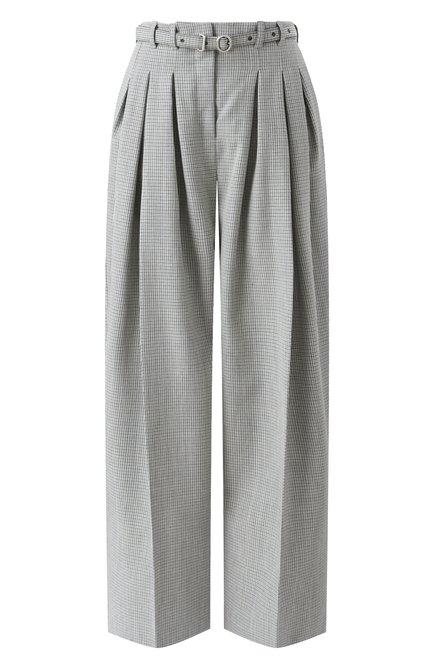 Женские шерстяные брюки JIL SANDER серого цвета, арт. J02KA0273-J40177 | Фото 1 (Материал внешний: Шерсть; Драгоценные камни: Проставлено; Материал сплава: Проставлено; Длина (брюки, джинсы): Удлиненные)
