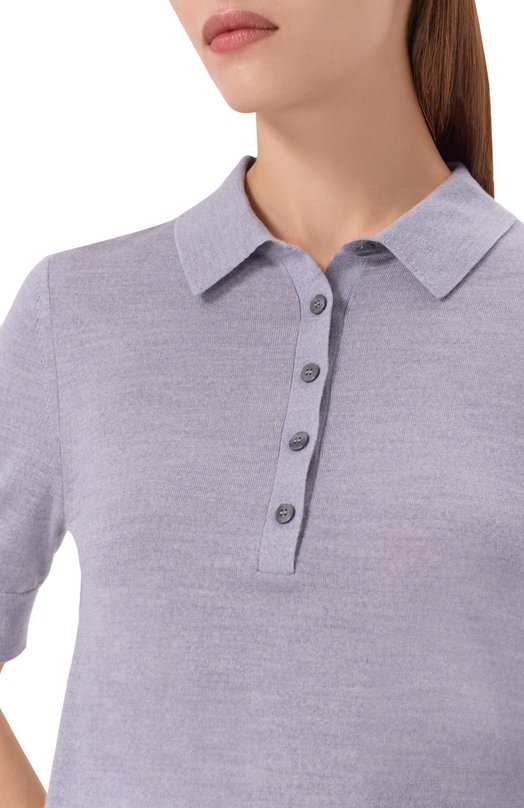 Шерстяное поло BOSS 50545015 Сиреневый  50545015 Фото 5
