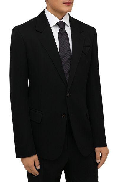 Шелковый галстук LANVIN черного цвета по цене 12600 руб., арт. 3212/TIE, фото 2 Шелковый галстук LANVIN, арт. 3212/TIE, фото 2