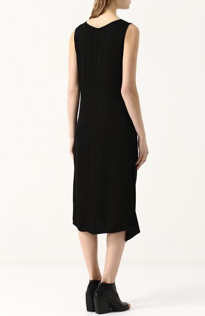 Платье-миди из смеси вискозы и хлопка с драпировкой RAQUEL ALLEGRA, арт. Y76-6739, фото 4