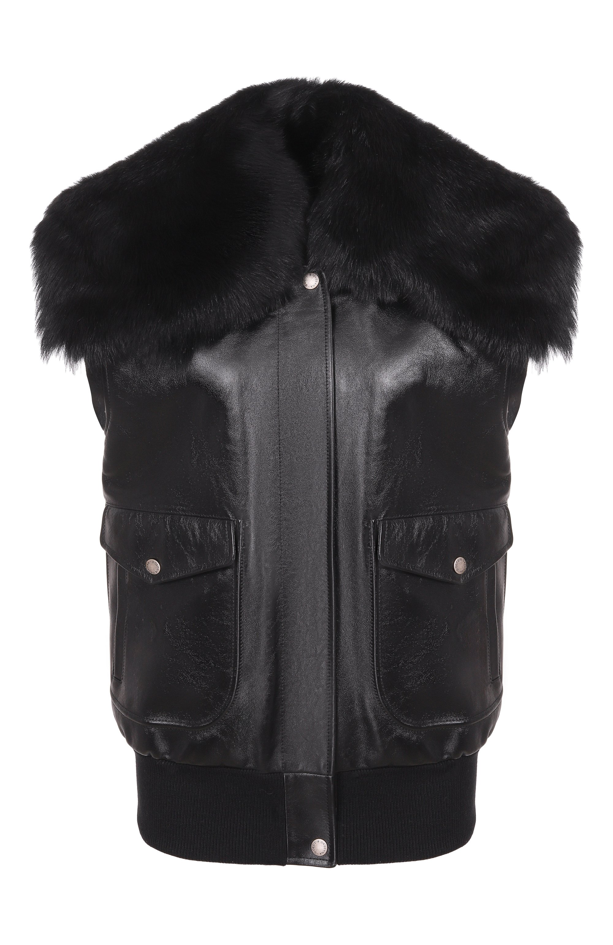 Кожаный жилет с воротником из овчины DOLCE & GABBANA, арт. F9T18L/GDDD4, фото 1