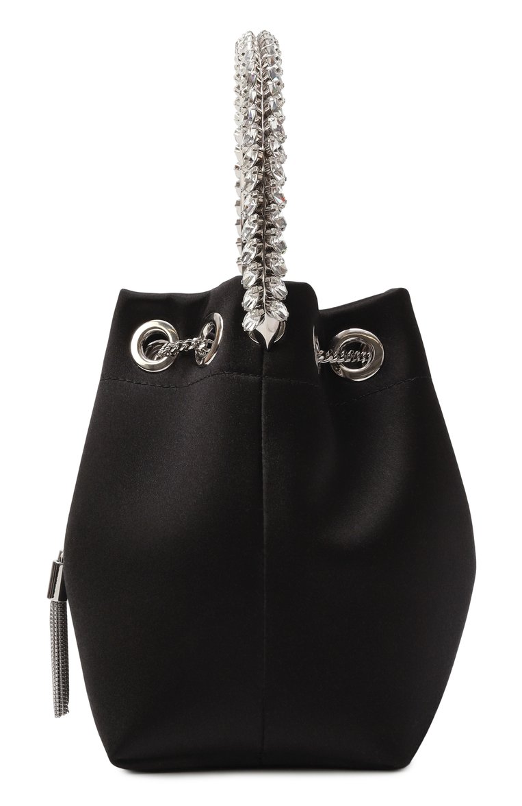 Женская сумка bon bon JIMMY CHOO черного цвета, арт. B0N B0N/VKM | Фото 4 (Ремень/цепочка: На ремешке; Материал: Текстиль; Размер: mini; Женское Кросс-КТ: Вечерняя сумка)