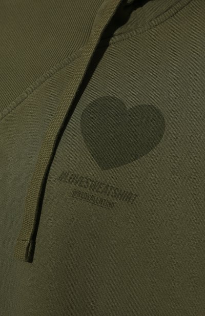 Хлопковое худи REDVALENTINO хаки цвета по цене 38200 руб., арт. XR3MF09B/6E3, фото 5 Хлопковое худи REDVALENTINO, арт. XR3MF09B/6E3, фото 5